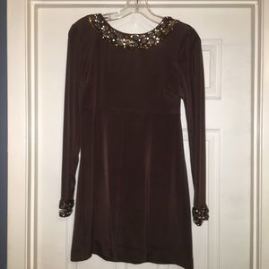 Brown designer dress